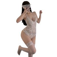Qingruohan Women's Seductive Lace Bodysuit - Sheer Sexy Sleepwear, No-Remove Tease Lingerie Set 8014 thumbnail