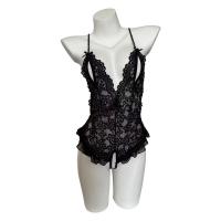Seductive Lace Open-Crotch Bodysuit - Pure & Tempting Sheer Sleepwear Set 8368 thumbnail