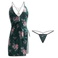 Ai Yufei Sensual Vintage Chinese Qipao Dress - High-Waist Slit Bodycon Pearl-Embellished Sleep & Lounge Gown thumbnail