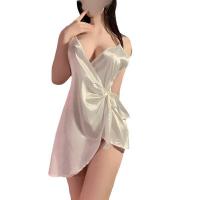 Sexy Satin Lace-Up Nightgown - V-Neck Ice Silk Summer Sleep Dress, Alluring Pure-Temptation Lingerie thumbnail