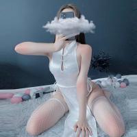 Midnight Temptation Lace Cheongsam-Inspired Sexy Sleepwear Set for Women – Seductive Bedroom Lingerie & Roleplay Outfit thumbnail