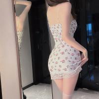 Sexy Lace Floral Sleep Dress with Built-in Padded Bra - Seductive Lingerie Nightgown for Small Bust Enhancement thumbnail