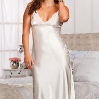 Silk-Look Sensual Lace Chemise Dress – Elegant Sexy Sleepwear for Women,Europe and America-Inspired Intimate Apparel thumbnail