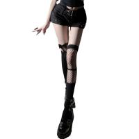Black Over-The-Knee Fishnet Stockings for Women – Sweet & Edgy Lace-Up Thigh Highs with Bow Accents thumbnail