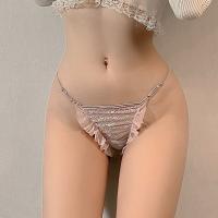 Glowing Peach Hip Lace Thong - Sexy Sheer Cross-Back Women's Briefs, No-Remove Design thumbnail
