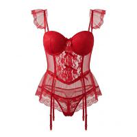 NightSiYeSe Sexy Lace Bra Set for Small Bust - Push-Up Padded Mesh Bra with Skirt, Shapewear Outfit 9642 thumbnail
