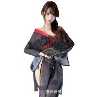 Japanese-Inspired Sexy Kimono Lingerie Set – Pure & Alluring No-Remove Sleepwear in Black A260 thumbnail