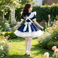Adorable Bow Cosplay Dress - Student Maid Outfit & Lolita Style Daily Dress for Girls thumbnail