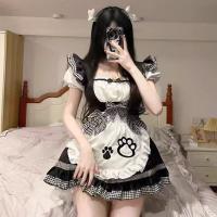 Adorable Maid Costume for Women - Kawaii Cat Lolita Dress, Japanese Anime Cosplay Outfit with Petticoat & Accessories thumbnail