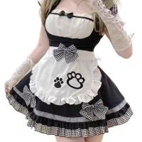 Adorable Maid Costume for Women - Kawaii Cat Lolita Dress, Japanese Anime Cosplay Outfit with Petticoat & Accessories thumbnail
