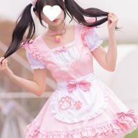 Adorable Maid Costume for Women - Kawaii Cat Lolita Dress, Japanese Anime Cosplay Outfit with Petticoat & Accessories thumbnail