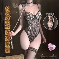 American Style Mesh Leopard Print Bodysuit - Sexy Fishbone Strapless Top for Women, Summer Lingerie thumbnail