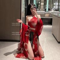 Ancient Chinese Court-Style Lingerie Set - Sensual Hanfu Doudou & Sheer Flying Skirt with Embroidery thumbnail