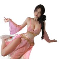 Ancient Chinese Fairy Bodice Set - Sheer Mesh Three-Piece Lingerie, Hanfu-Inspired Pure-Yu Sleepwear for Women thumbnail