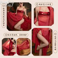 Ancient Chinese Hanfu Lingerie Set - Sheer Palace-style Doudou & Sensual Sleep Dress, Pure-Yet-Alluring Vintage Erotic W thumbnail