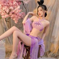 Ancient Chinese Style Moon Goddess Lingerie Set – Hanfu-Inspired Sensual Celestial Bra & Panty Outfit thumbnail