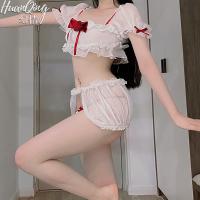 Anime Lolita Lingerie Set - Sheer Floral Princess Dress with Bow & Butterfly Details, Soft Japanese Style Erotic Outfit thumbnail