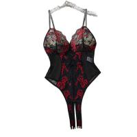 Black Lace Bodysuit - Sexy Sheer Mesh Open-Crotch Lingerie for Women, Trendy European Style thumbnail