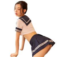 Butterfly Bow Student Sailor Uniform JK Skirt - Sexy Split Hem Schoolgirl Costume for Cosplay & Role Play thumbnail