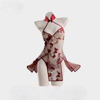 Butterfly Embroidery Lingerie Set - Vintage Qipao-Style Sexy Sleepwear for Women, Plus Size thumbnail