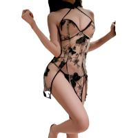 Butterfly Embroidery Lingerie Set - Vintage Qipao Style Sexy Sleepwear for Women, Plus Size Seductive Outfit thumbnail