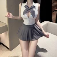 Butterfly Lace Bodysuit - Cute Sexy College Style JK Uniform, Backless Seductive Outfit for Women thumbnail
