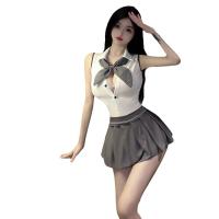 Butterfly Lace Bodysuit - Cute Sexy College Style JK Uniform, Backless Seductive Outfit for Women thumbnail