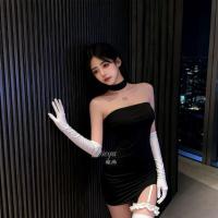 Butterfly Rain Lingerie Set - Reversible Sexy Pure-Temptation Crop Top & Ultra-Short Bodycon Skirt with Oversized Bow thumbnail