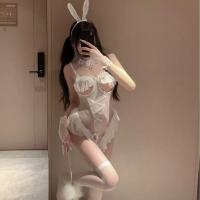 Butterfly Rain Sexy Bunny Costume - Sheer Temptation Lingerie Set with Open-Crotch & Cut-Out Top thumbnail
