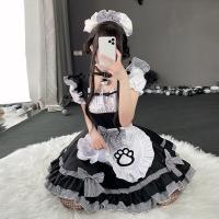 New Cat Girl Maid Costume - Plus Size Japanese Kawaii Cosplay Outfit, Classic Black & White Maid Dress thumbnail
