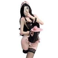 Chao Mu Lingerie Set - Seductive Maid Costume for Role Play, Sexy Bedroom Outfit with Sheer Mesh & Lace thumbnail