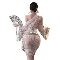 Chao Mu Sensual Japanese-Style Sheer Mesh Lingerie Set - Waist-Tie Kimono-Inspired Pure-Yuri Busty Outfit thumbnail