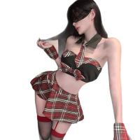 Chao Mu Sensual Lingerie Set - Pure & Tempting JK Skirt Style Erotic Outfit, Feminine Schoolgirl-Inspired Bedroom Wear thumbnail