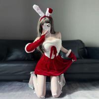 Chao Mu Sexy Christmas Bunny Girl Costume Set - Seductive Lingerie Outfit with Bow, Holiday Party Wear thumbnail