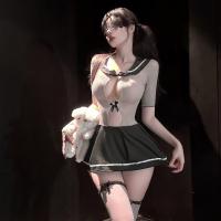 Chaomu JK Sailor Outfit - Seductive Sheer Mesh Bodysuit for Playful, Pure-Yet-Sensual Style thumbnail