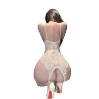 Chaomu Sensual Lingerie for Women – Pure-Yet-Alluring Lace Erotic Set with Sheer Stockings & Insertable Design thumbnail