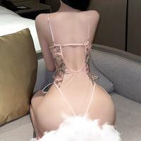 Cherry Blossom Lace Bodysuit - Elegant Heavy Embroidery Mesh Camisole, Sexy Deep V Plunge Lingerie for Layering or Outer thumbnail