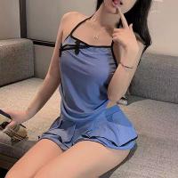 Cherry Blossom Lingerie Set - Sheer Side-Slit Cheongsam Style Dress, Seductive & Modest Vintage-Inspired Outfit thumbnail