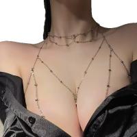 Cherry Blossom Sensual Body Chain - Sparkling Crystal Chest Necklace, Sexy Europe and America-Style Lingerie Accessory f thumbnail