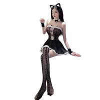 Cherry Love Cat Girl Lingerie Set - Cute Kitten Cosplay Costume with Sheer Mesh & Maid Style Pure-Seductive Outfit thumbnail