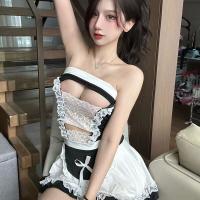 Cherry Love Lingerie Mini Skirt Set - Sweet & Seductive Maid Costume with Bow Backless Role Play Outfit thumbnail
