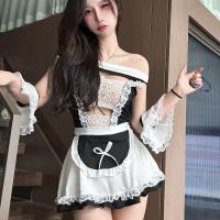 Cherry Love Lingerie Mini Skirt Set - Sweet & Seductive Maid Costume with Bow Backless Role Play Outfit thumbnail