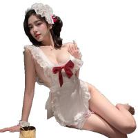 Cherry Romance Lingerie Dress - Busty Pure & Tempting Maid Costume for Women, Sexy Lace Sleep Dress & Couples Uniform thumbnail