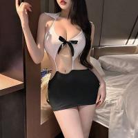 Cherry Romance Lingerie Set - Pure & Seductive OL Secretary Costume, Lace Sleepwear with Removable Bra & Panty thumbnail