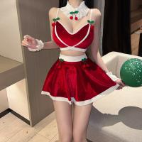 Cherry Temptation Lingerie Dress - Sexy Christmas No-Remove Suspender Gown, Naughty & Sweet Holiday Costume thumbnail