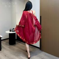Chinese Style Hanfu Bodice Sleep Dress - Sheer Chiffon Qinyi Lingerie Nightgown for Women thumbnail
