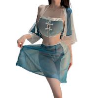 Chinese-Inspired Sexy Lingerie Qipao Costume - Elegant Hanfu Style Erotic Outfit for Nightclub & Stage Performance thumbnail