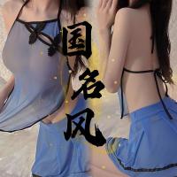 Chinese-Inspired Sheer Hanfu Belly Dance Set - Vintage-Style Lingerie Bodice Ensemble for Women thumbnail