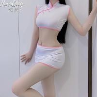 Chinese-Style Sexy Lingerie Set for Women – Transparent Lace Flagpole Costume with Erotic Cut-Outs & Vintage Charm thumbnail