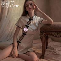 Chinese-Style Split-Hem Cheongsam Lingerie Set - Seductive Open-Crotch Sleepwear & Vintage-Inspired Costume thumbnail